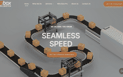 Ebox Pro Logistics website in a retro color preview